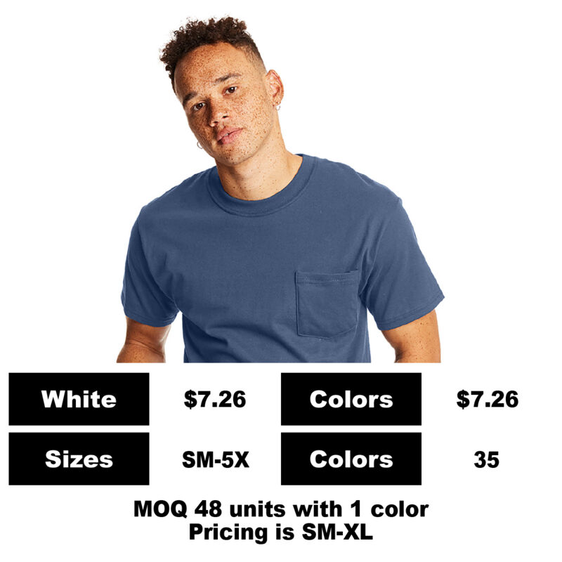 H5180-P - 6.1 oz Cotton Pocket T-Shirt